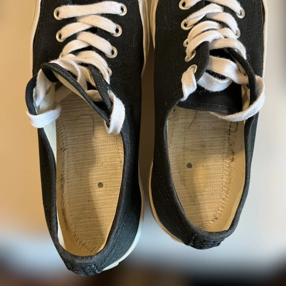 Converse x Jack Purcell Mens 7 Womens 8.5 Sneakers Black Low Top Smile Toe Shoes - Picture 10 of 13